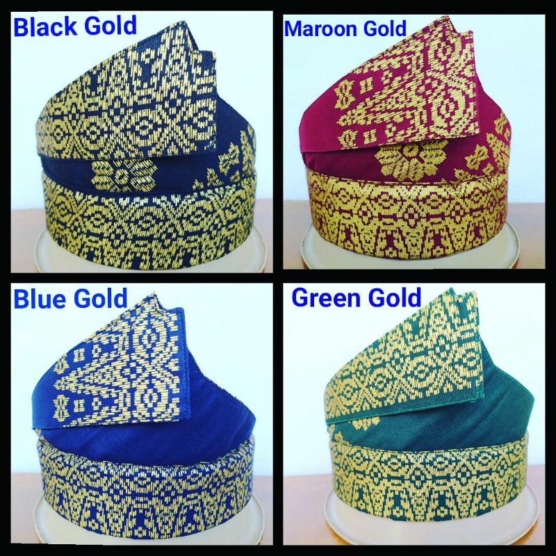 Tanjak Siak Destar Melayu Siak/Riau Motif Songket Jahitan Rapi Mantap