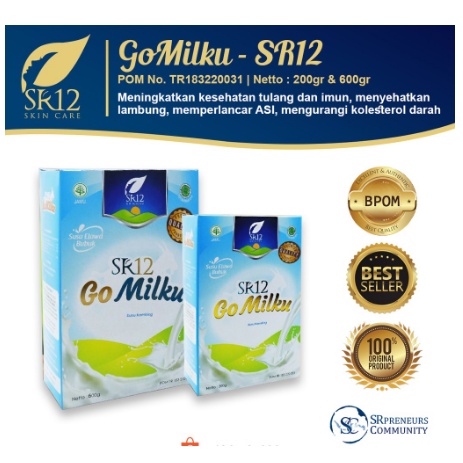 GOMILKU SR12 SUSU KAMBING ETAWA IKAN GABUS DAUN KELOR MADU STAMINA USIA BATITA SAMPAI LANSIA-ORIGINAL