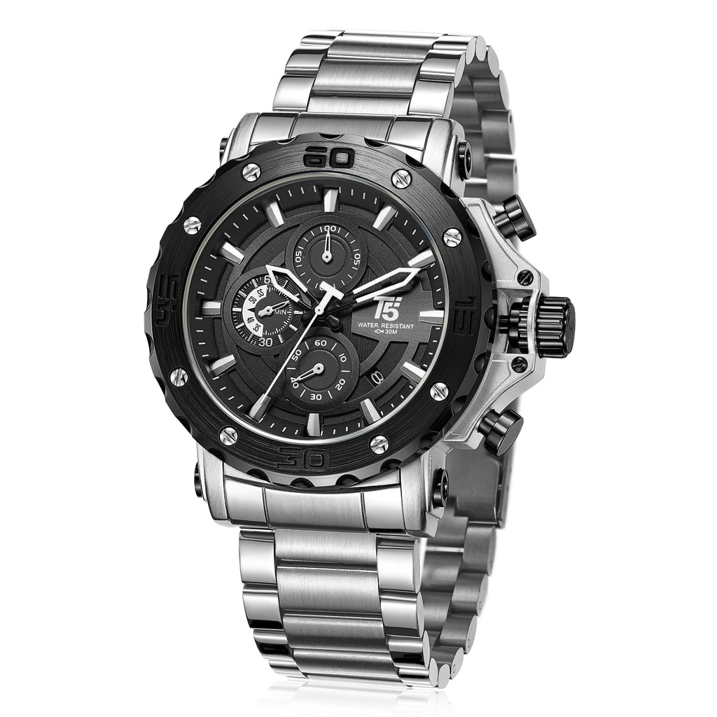 JAM TANGAN PRIA T5 H 3702G.SEH CHRONOGRAPH ORIGINAL/JAM TANGAN T5 H 3702G/JAM TANGAN PRIA/JAM TANGAN T5 TERMURAH/JAM T5 TERLARIS