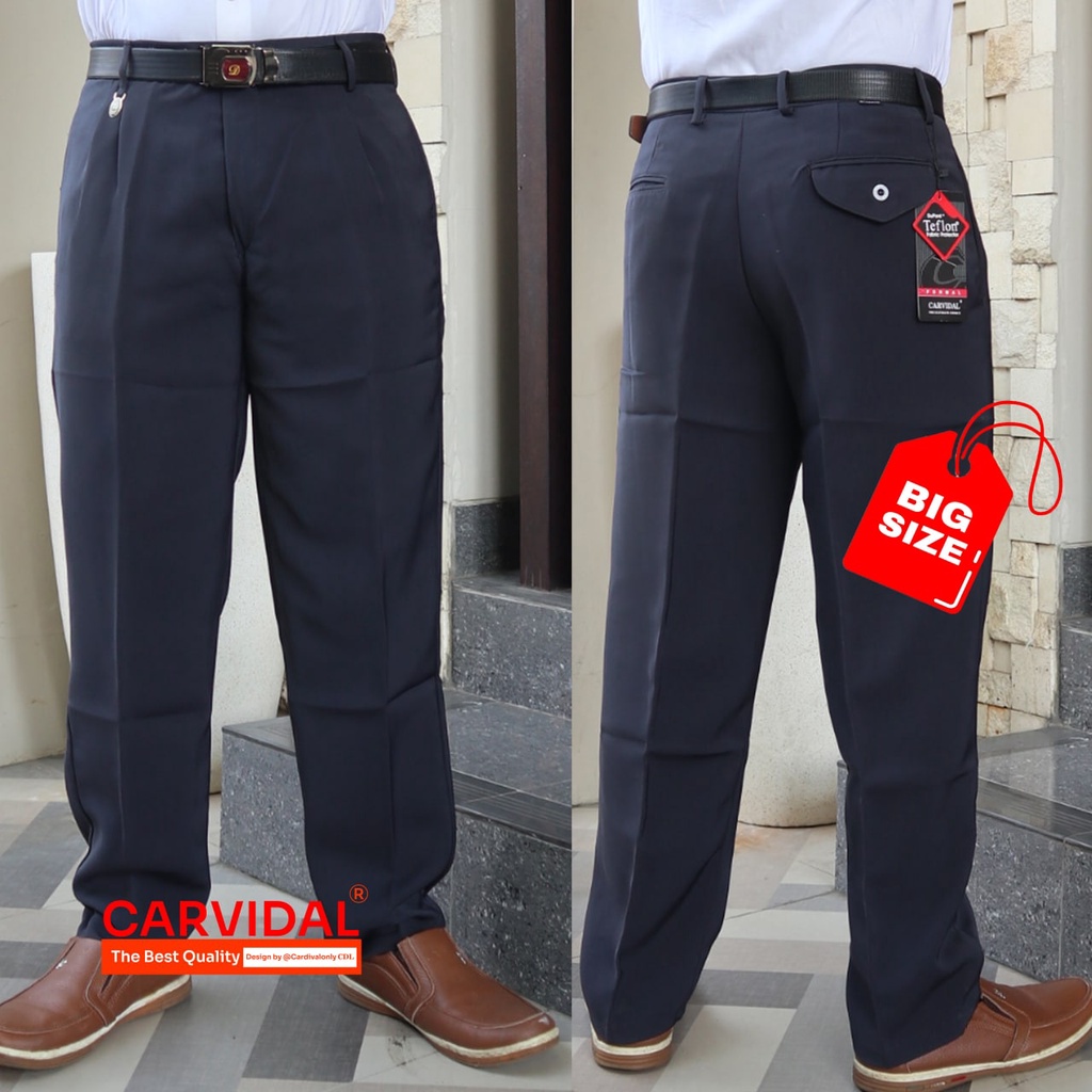 Celana Formal Pria Reguler Kain Teflon Size 33-38