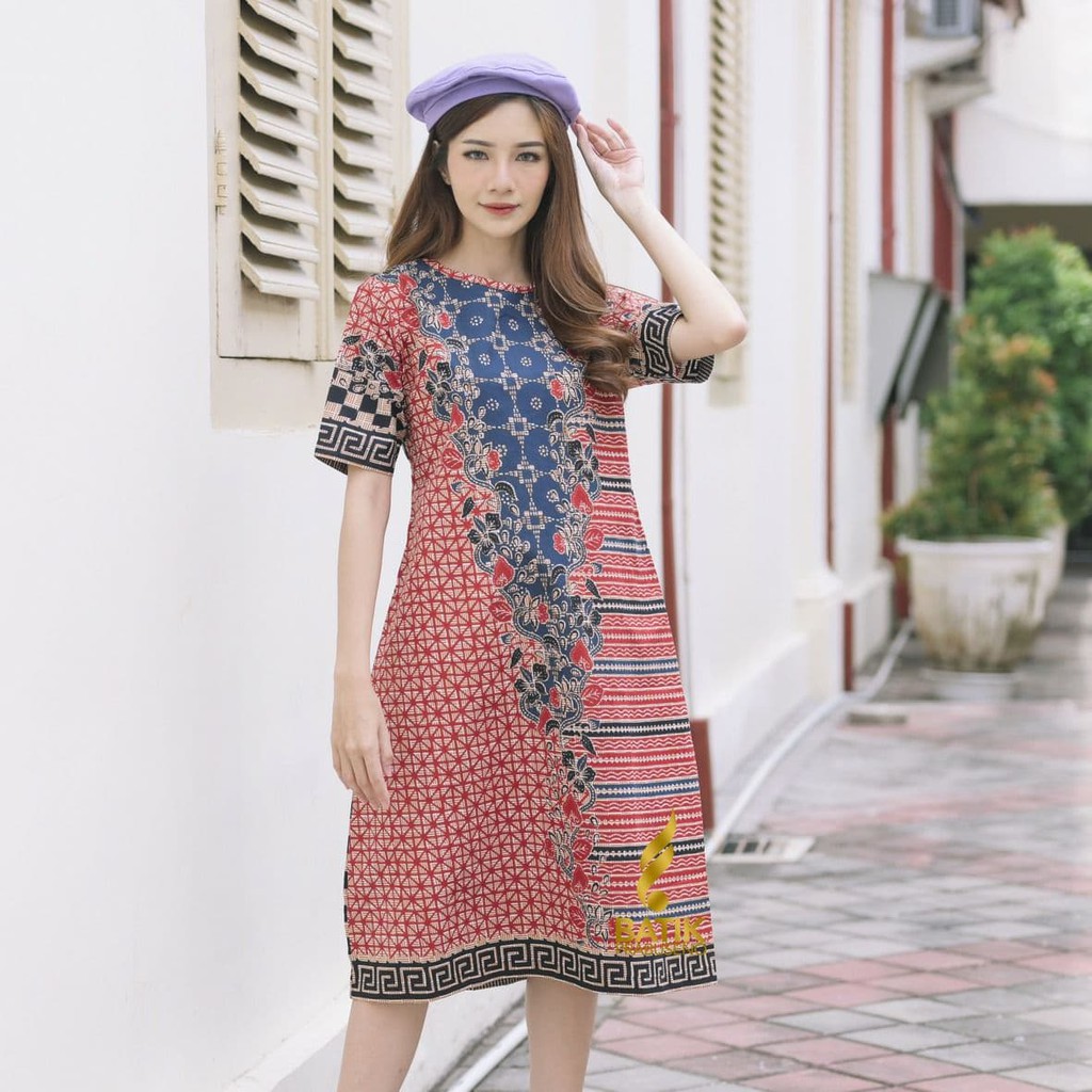 PRABUSENO // ANJAR DRESS BATIK WANITA  ORIGINAL MODERN PREMIUM