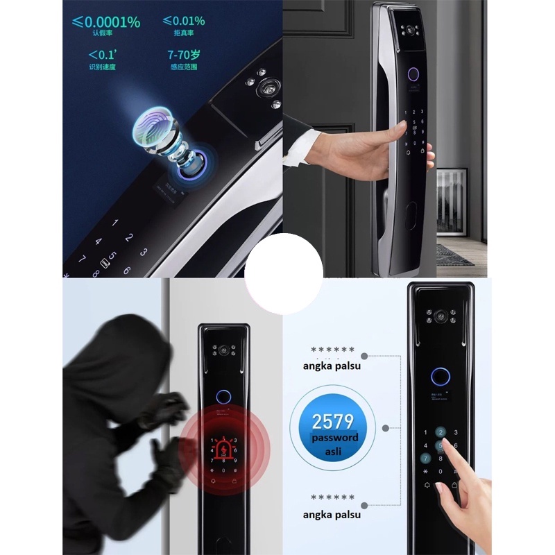 SB Smart Door Lock Door Lock Handle Fingerprint Waterprof - Kunci Pintu Digital
