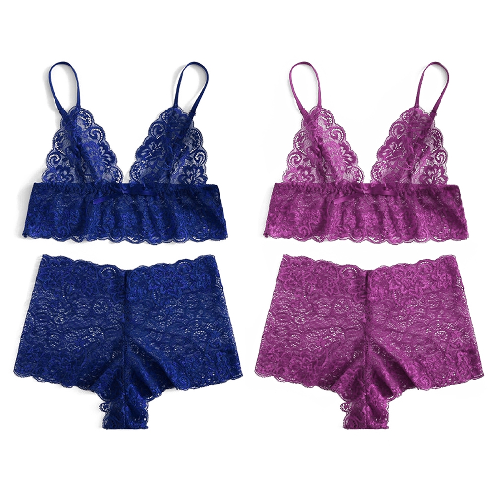 Celana Brief Y Model Hollow Bahan Lace Halus Motif Bunga