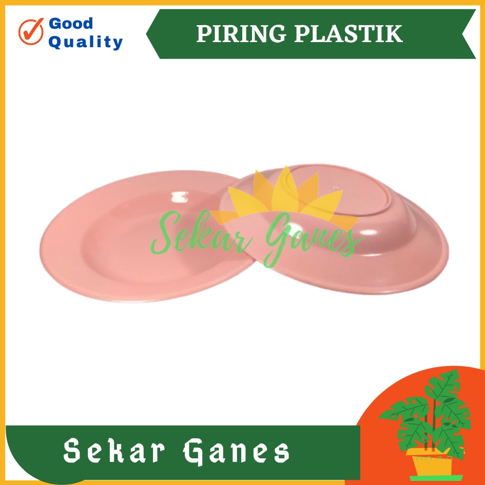 Sekarganes Tebal Piring Plastik 8 Inch Warna Putih Pink Biru Pastel - Piring Kecil Besar Set Makan Plastik Acara Pesta Melamin Rotan Murah