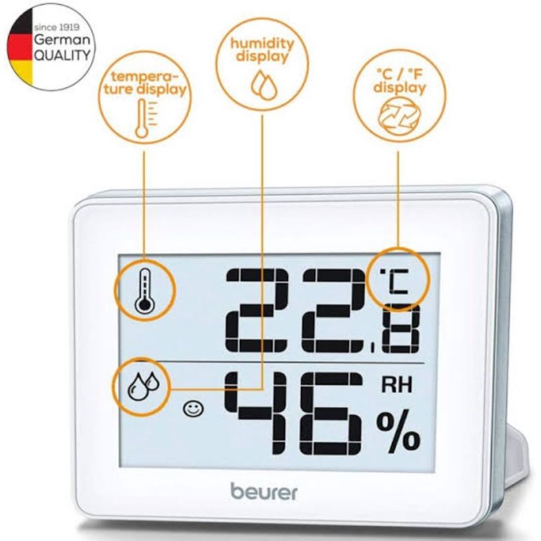 Thermo hygrometer digital ruangan Beurer Wellbeing HM 16