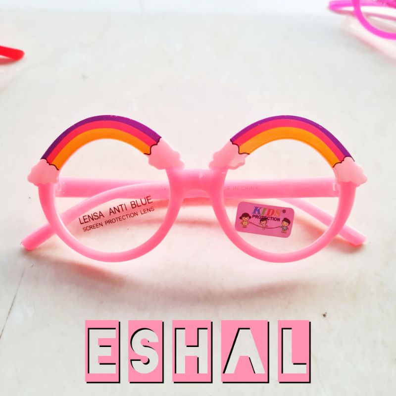Kacamata Anak Anti Radiasi model Pelangi / Rainbow sunglasses anak perempuan keren-Pink