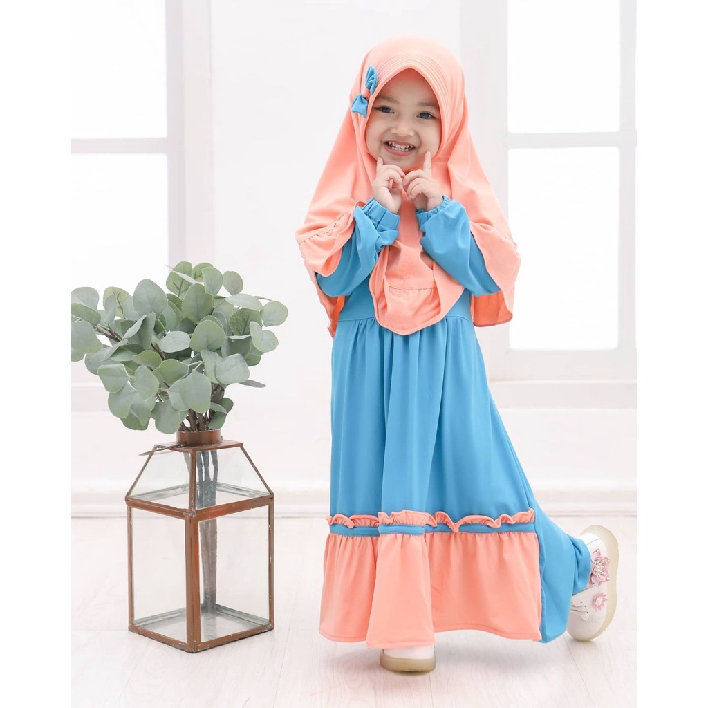 Gamis Anak perempuan gamis set anak Bayi Perempuan gamiset bayi perempuan gamis anak polos Umur 1-10 Tahun