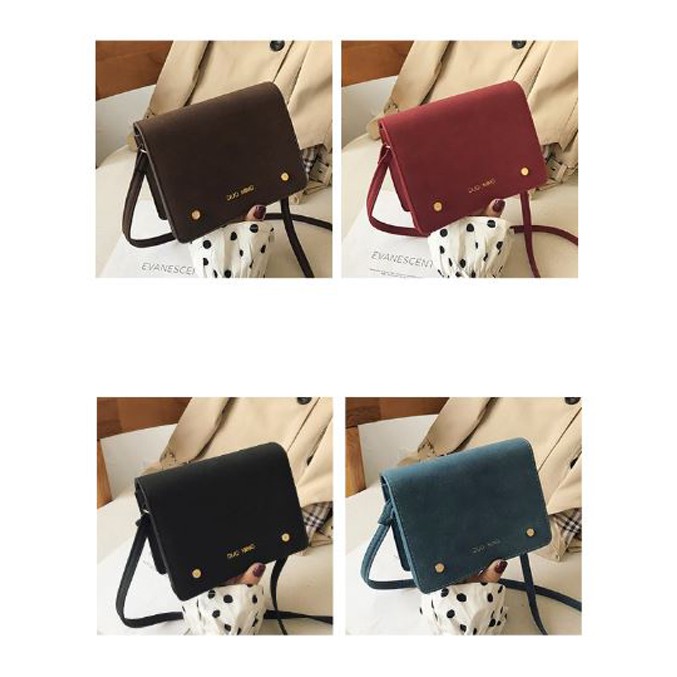 Tas Selempang Wanita Slingbag Simple Retro Motif Tas Pesta Bahan Kulit Sintetis Korean Fashion Style