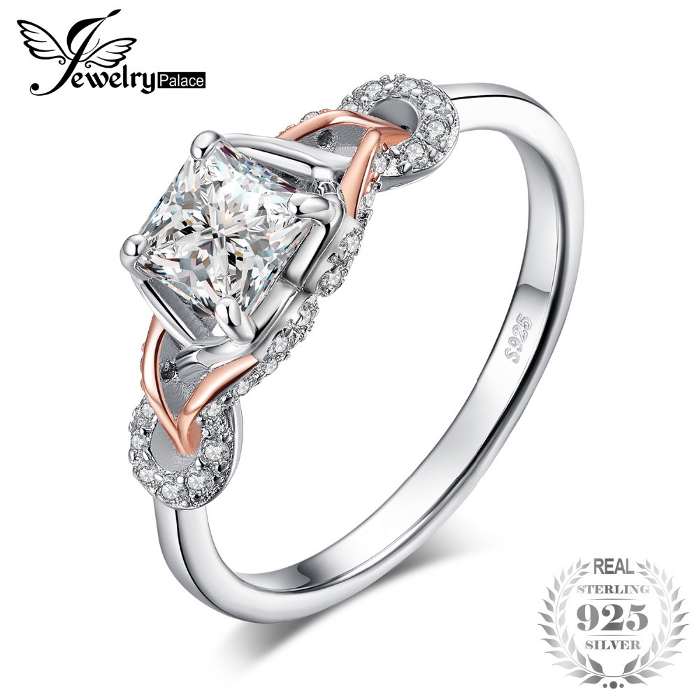 JewelryPalace 1.2ct Cubic Zirconia Anniversary Solitaire Engagement Ring 925 Sterling Silver