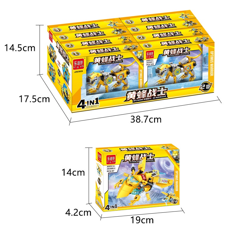 Mainan 4 in 1 Lego Bricks Transformer Bumblebee Edukasi Anak DIY