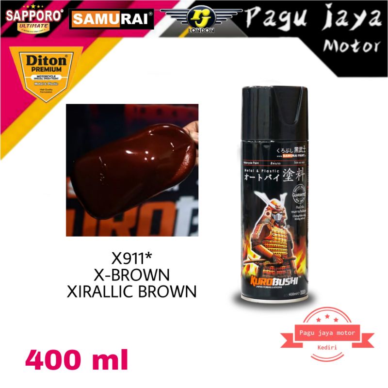 SAMURAI PAINT XIRALLIC BROWN X911* X-BROWN 400ml cat semprot spray paint