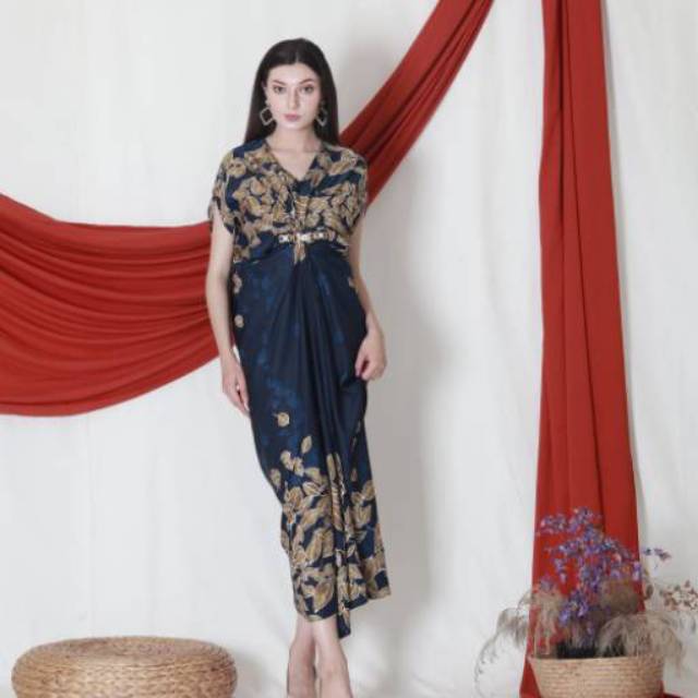 Kaftan navy gold, kaftan premium, kaftan busui, kaftan bigsize, kaftan murah