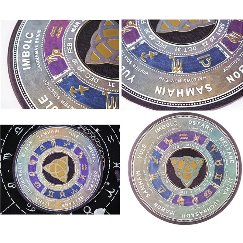 Glitter 4Pcs Pendulum Astrology Zodiac Board Epoxy Resin Mold The Sun Moon Star Tarot Card Tray Round Resin Mold Witchcraft Tool