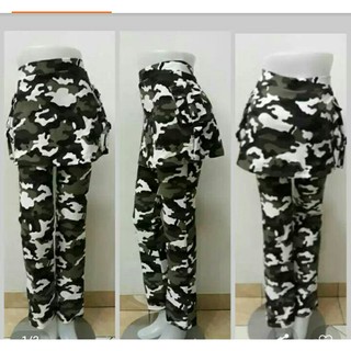 Dijual celana  senam  motif army  rok  saku panjang erobic 