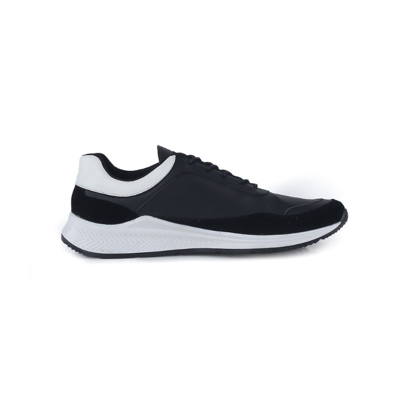 New Arrival - Sepatu Casual Sneakers Pria Terbaru Hitam Putih | Sepatu Cowok Keren Model Terbaru Boy Modern Trendy Stylish Premium Original Design Elegan Kekinian | Bahan Kombinasi Kulit Suede Air