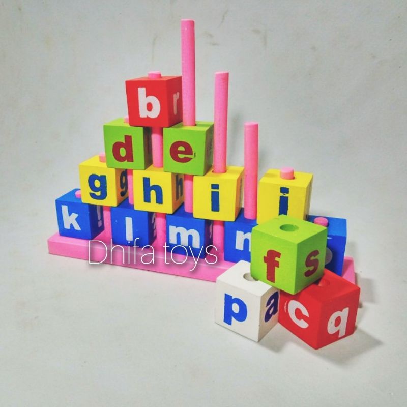 Piramid Huruf - Mainan Edukasi Kayu | Mainan Edukasi Anak TK/Paud
