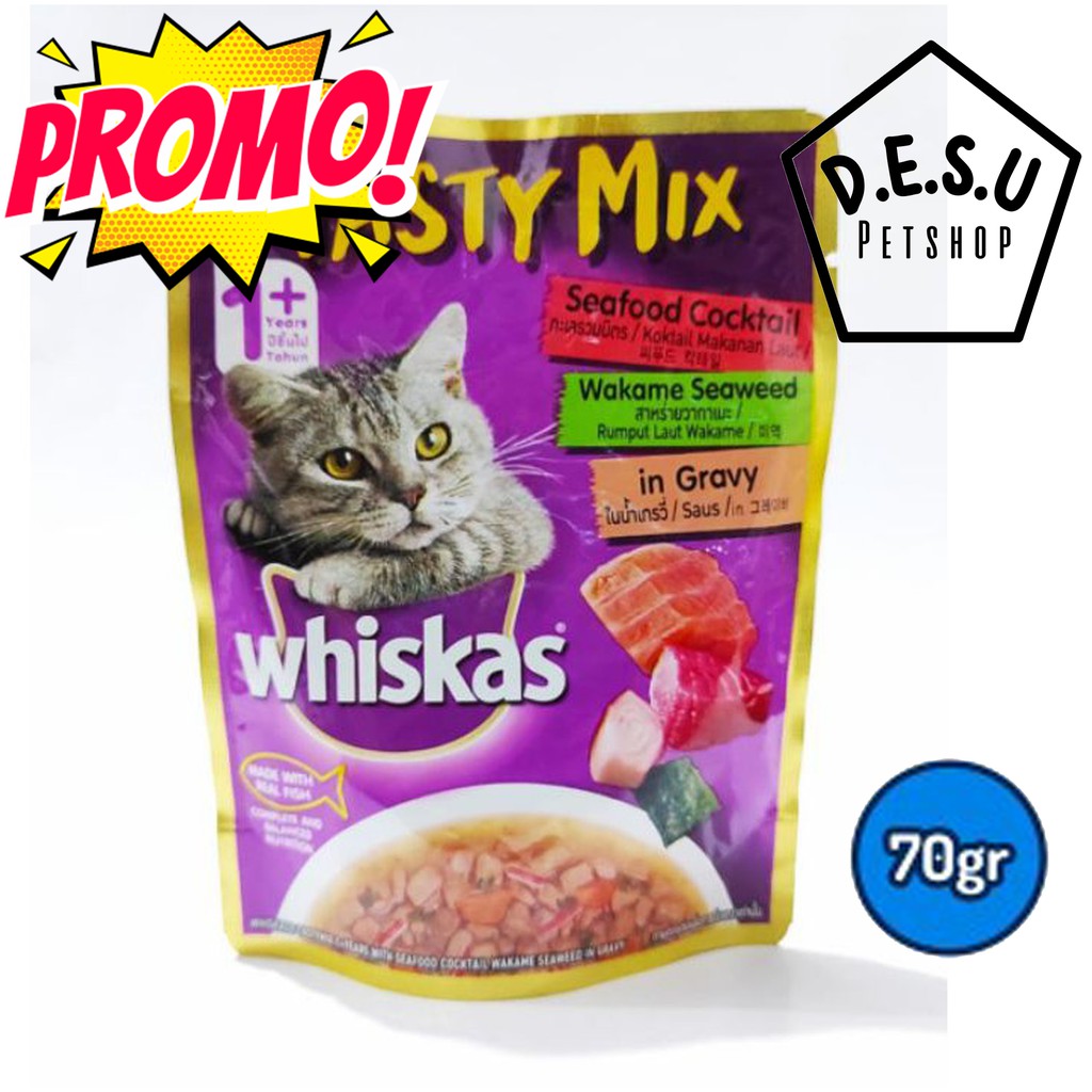 Jual Whiskas Tasty Mix Multi Variant Chicken, Tuna, Kanikama & Seafood