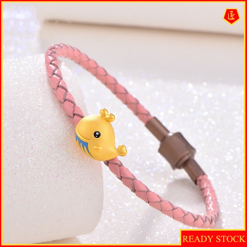 [Ready Stock]Creative Cartoon Ocean Series Lucky Beads Gold Bracelet