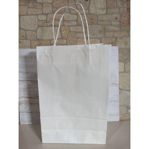 

Paper bag tali putih (XL) uk29x20x9 cm (min. pembelian 1 pcs )