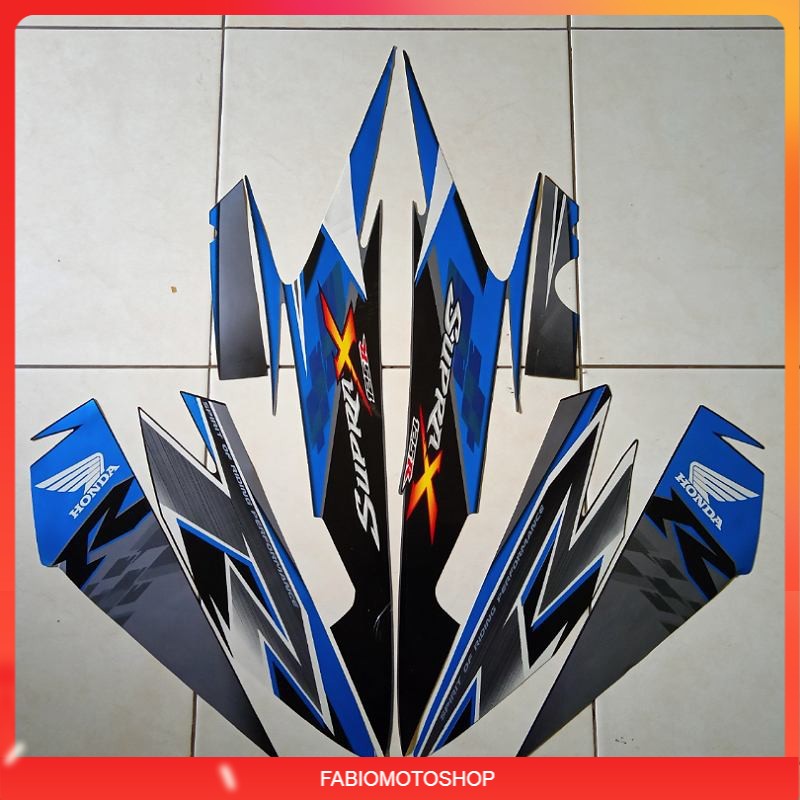 stiker striping motor supra x 125r 2010 biru