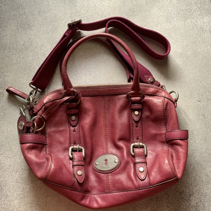 [Preloved] Fossil Maddox Satchel in Pink / Raspberry