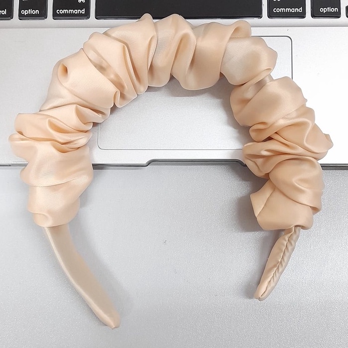 12 PCS Bando Scrunchie Bandana Kerut Korea Headband Bahan Satin