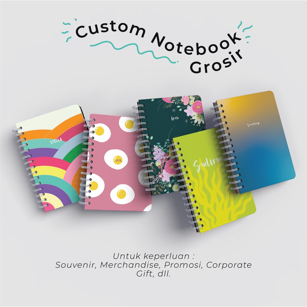 CUSTOM NOTEBOOK HARDCOVER A5 GROSIR  ISI POLOS/ PRINT  - souvenir, merchandise, seminar kit, promosi