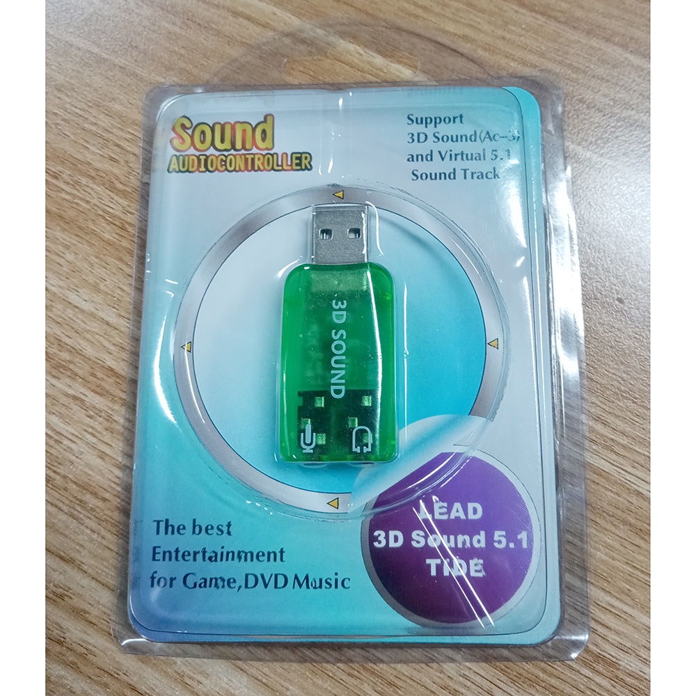 Sound Card Eksternal USB DSP 5.1 Mono Channel 3.5mm Audio Jack