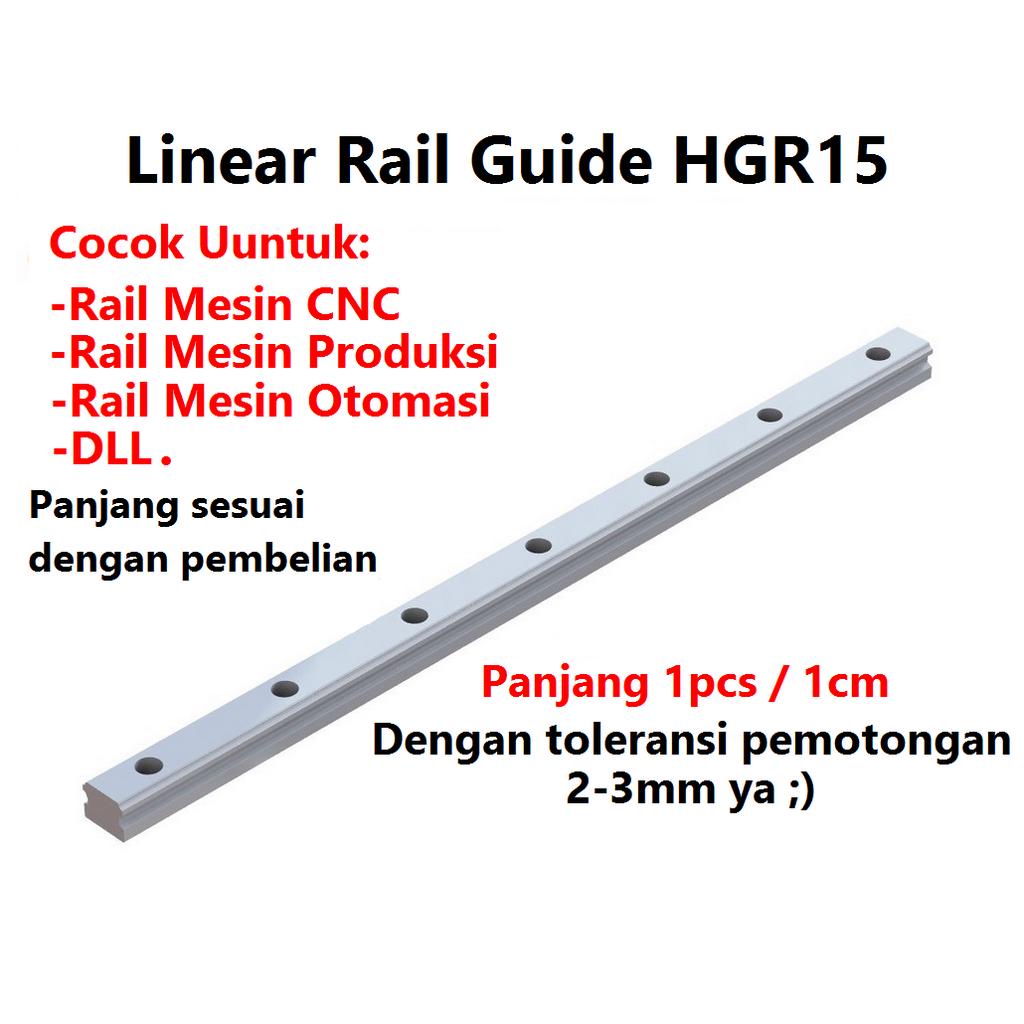 [HAEBOT] Linear Guide Rail HGR15 HGR 15 15mm 1cm Rel CNC Laser CO2 Router Milling Plasma HGH15 Motion Industri Full Triplek Mesin Mekanik Otomasi