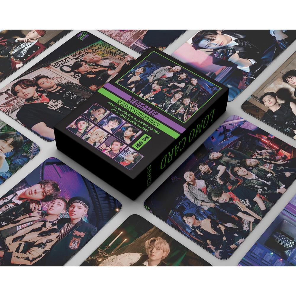 55pcs/box BTS Photocards 2022 SEASON 'S GREETINGS Album LOMO Card Postcard ((In STOCK) Kpop fan)