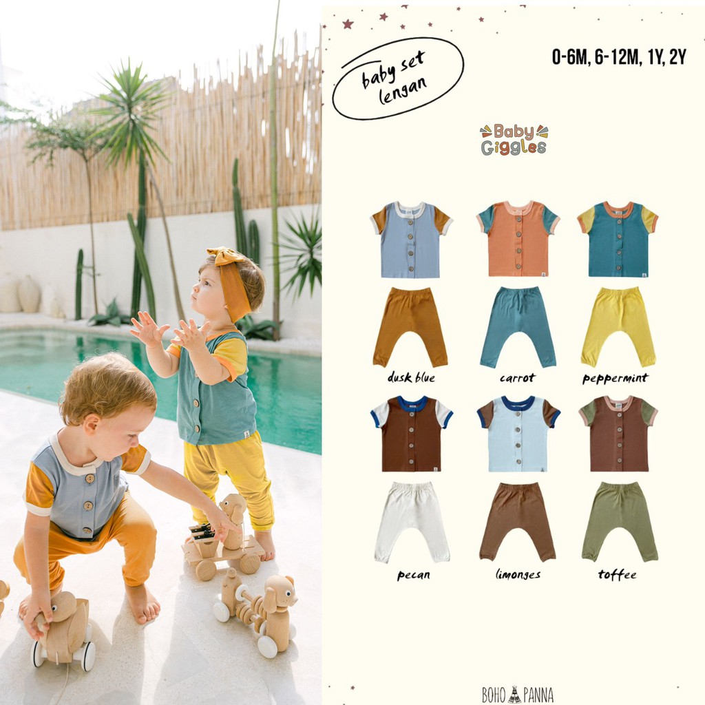 BOHOPANNA BABY SET LENGAN SETELAN ANAK UNISEX 0-2 TAHUN