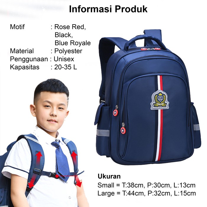 Tas Ransel Sekolah Anak Perempuan Laki-Laki SD Backpack Anak Premium