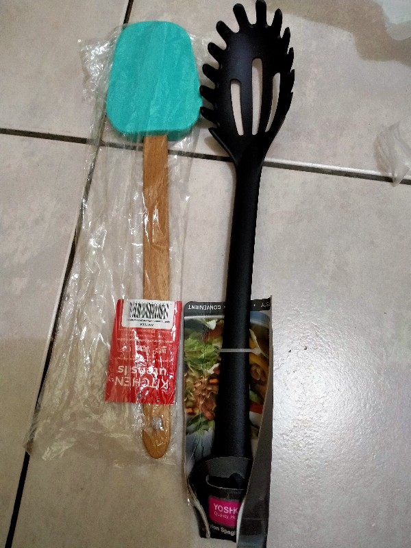 Spatula Spoon Silikon Cypruz Sendok Sodet Sutil Am1009 Gagang Bambu