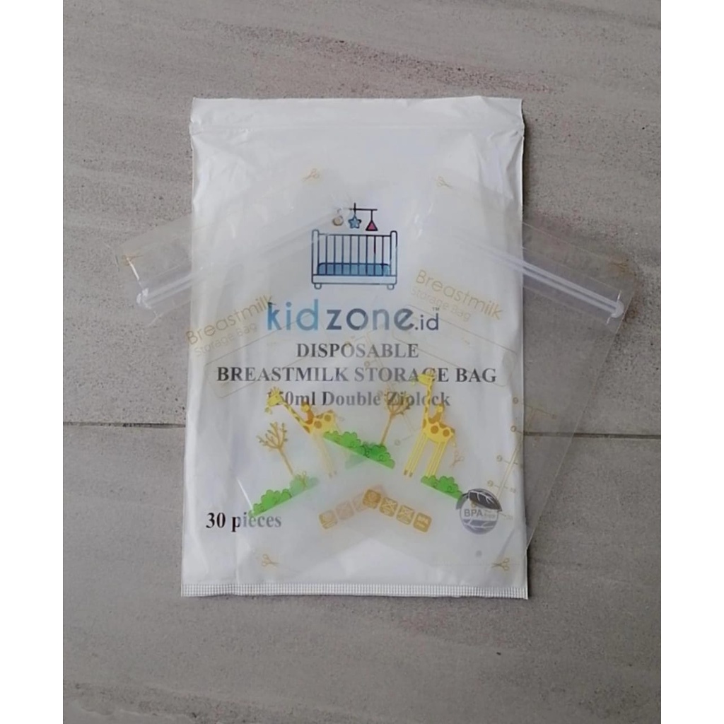 Kantong Penyimpan Asi KIDZONE 150ML isi @30pcs Double Zipper / Breastmilk Storage Bag 150ML