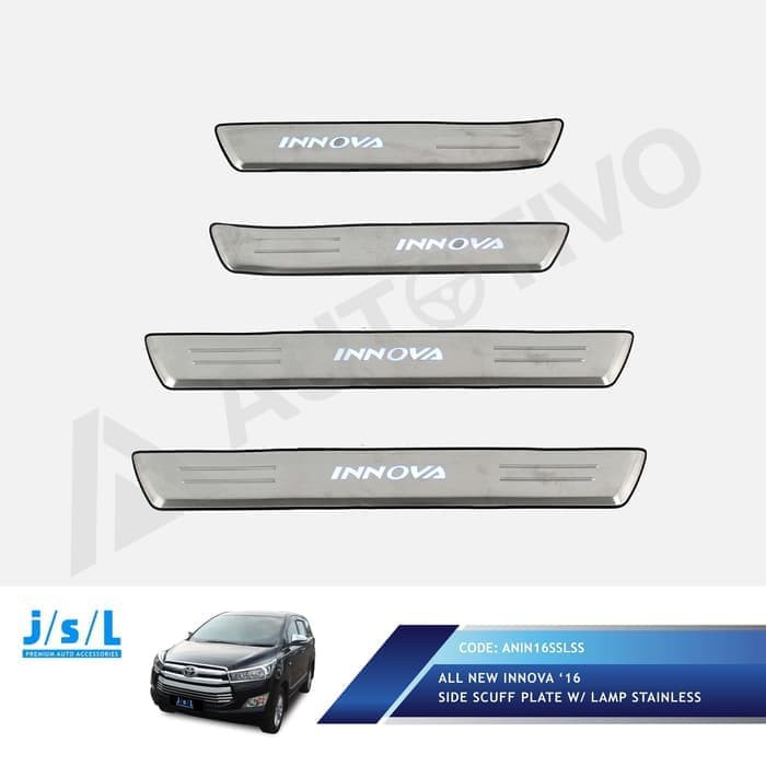 Sillplate Samping Innova Reborn Dengan Lampu Silplate Stainless JSL  JSL