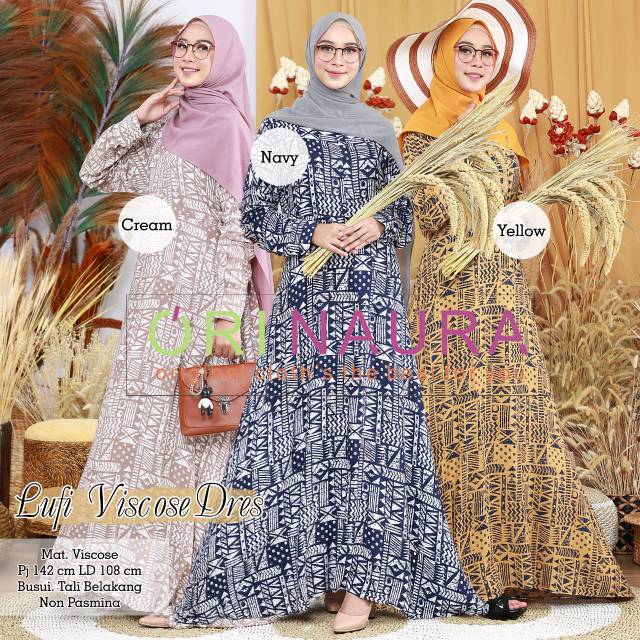 Lufi Viscose Dress Syari Asli Label Ori Naura