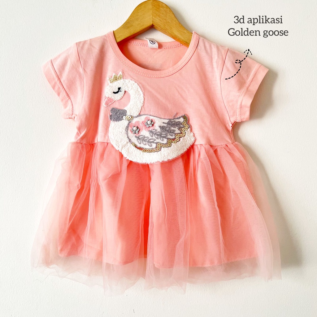 ANNABEL / GOLDEN GOOSE / NANAS DRESS Baju setelan jumper rok bunga bandana  pergi lucu fashion anak bayi perempuan cewe