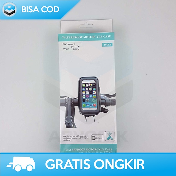 WADAH HP DI STANG SEPEDA TAHAN AIR CASE HOLDER SMARTPHONE 6 INCH ST08