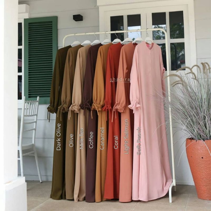 Rafeeqa dress gamis polos wolfis abaya polos gamis busui