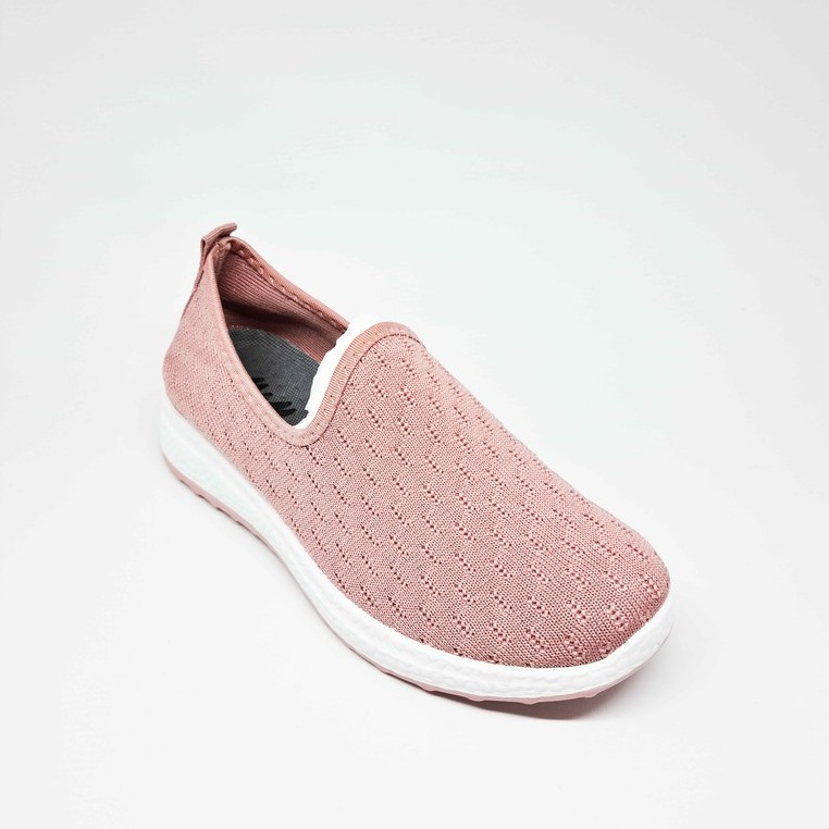 M&M Sepatu Sneakers Wanita Tanpa Tali Flyknit Fashion Korea Casual Sport Shoes N09-Pink