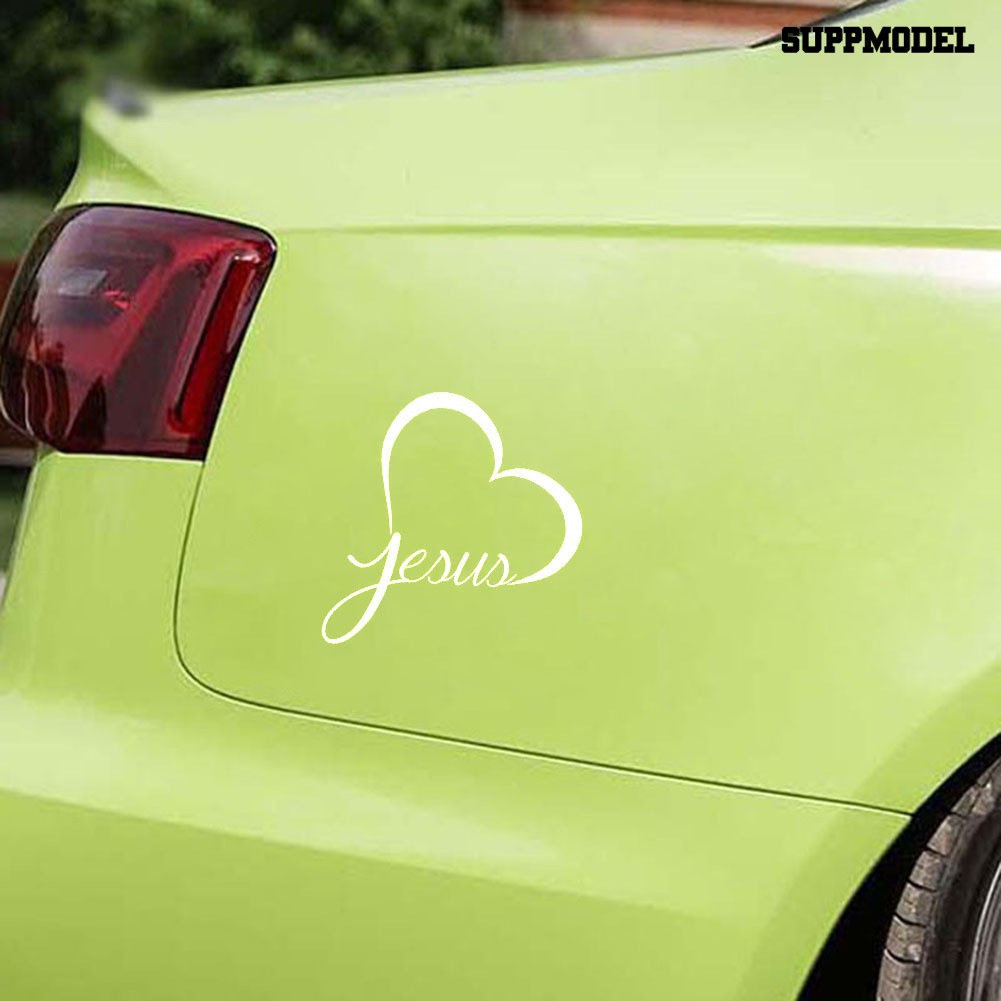 Supmodel Jesue Heart Reflective Car Trunk Body Bumper Window Decorative Decals Sticker