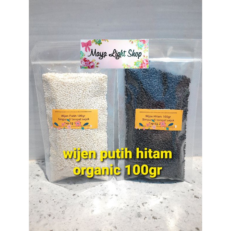 Biji wijen putih wijen hitam 50gr 100gr sesame seed organic premium quality termurah halal white black seed