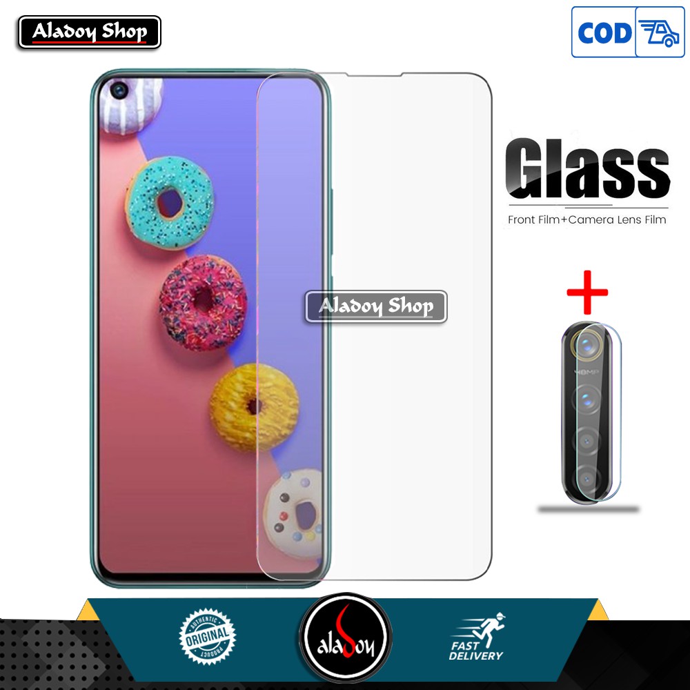 Tempered Glass Layar Clear Infinix S5 , S5 Lite + Antigores Tempered Glass Camera Back Lens