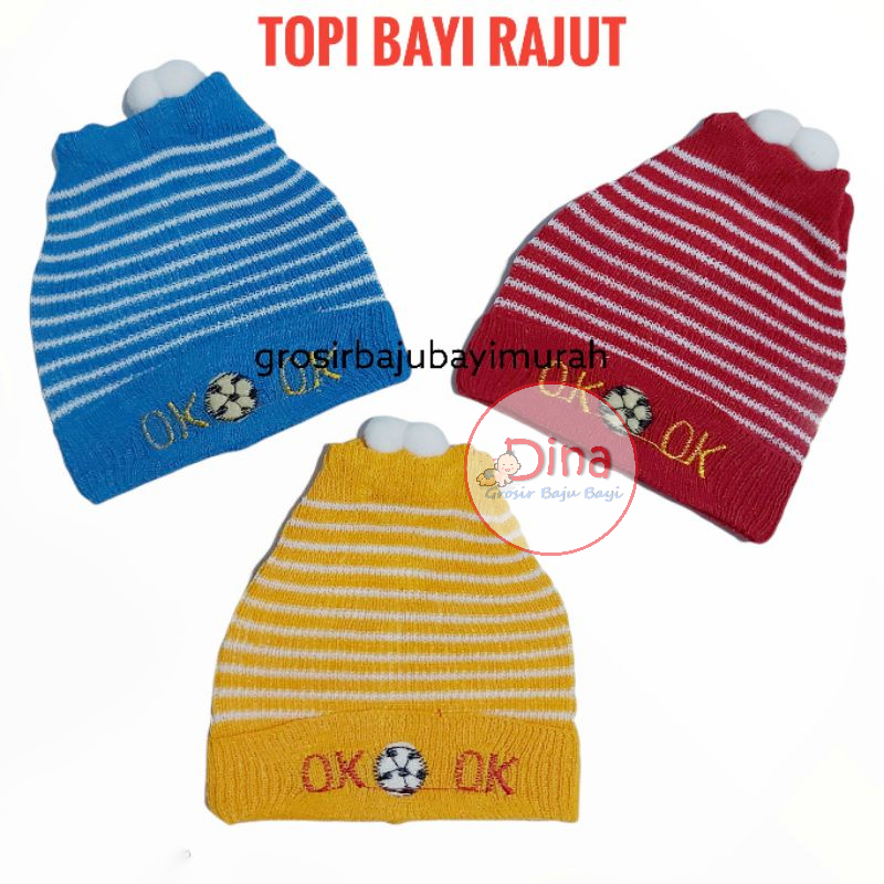topi bayi RAJUT perlengkapan bayi baru lahir