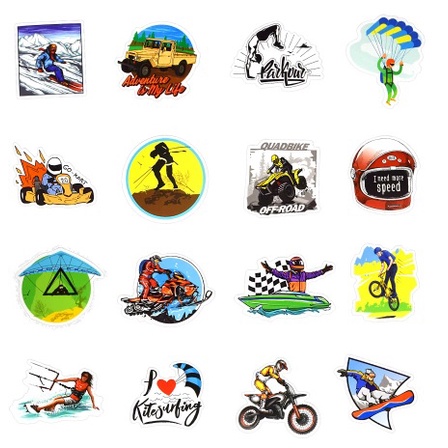 Sticker Bomb Extreme Sports laptop gitar helm 052