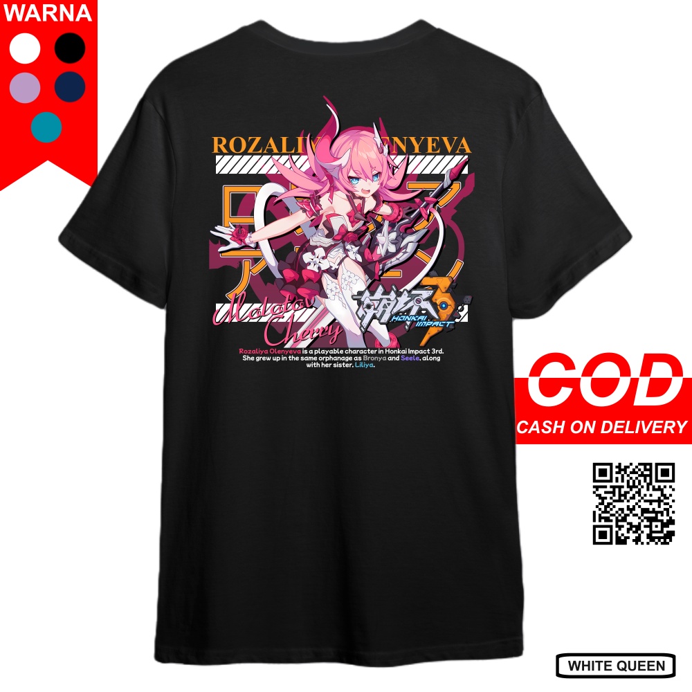 KAOS ROZALIYA OLENYEVA HONKAI IMPACT - KAOS DISTRO PRIA & WANITA KAOS ANIME & GAME HONKAI IMPACT ROZ