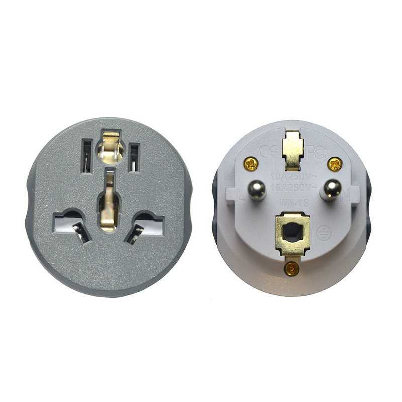 Over Steker 16A Colokan EU M Plug Kaki 2 to Universal Travel Adaptor Adapter AU US UK