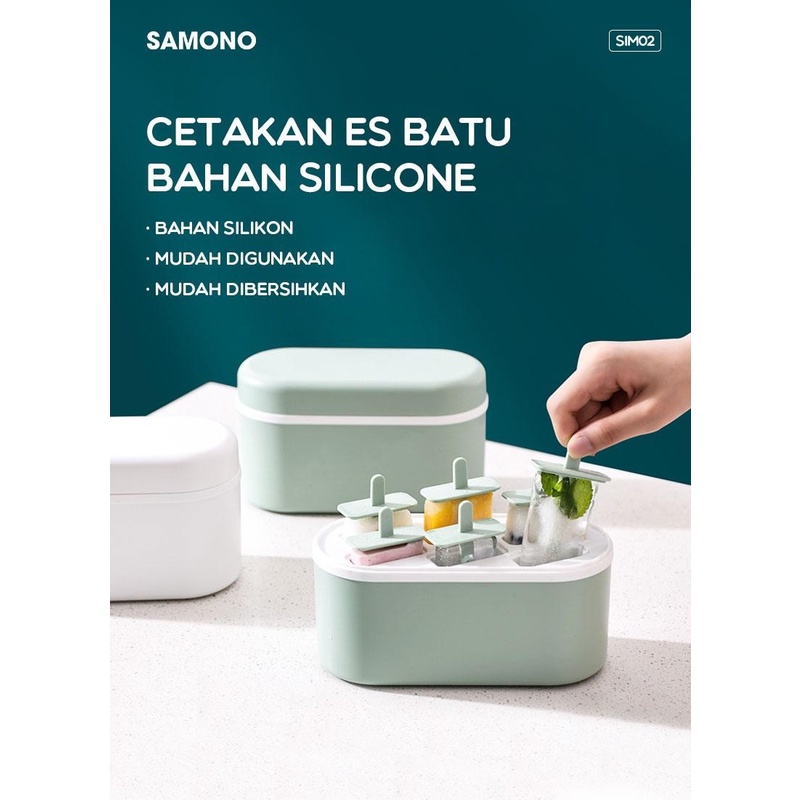 Samono Cetakan Es Batu Silikon Food Grade Tidak Berbau SIM02 Hijau