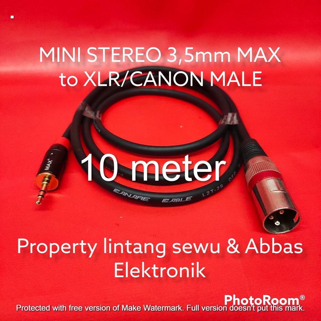 KABEL JEK MINI STEREO MAX TO XLR CANON MALE 10 meter