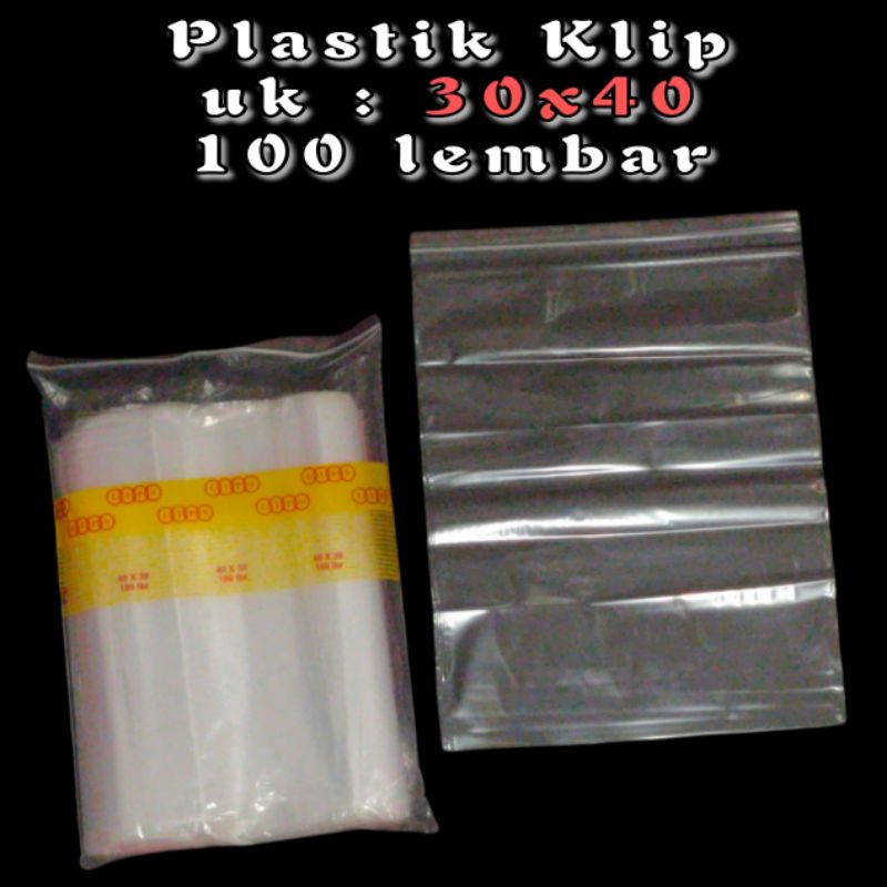 plastik klip besar uk 30x40 (isi 100 lembar)  plastik ziplock